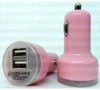 Atronica® Pink Universal Dual / 2 USB Car Cigarette Lighter Charger Adapter Plug for Satnav MP3 Player Notebook Tablets Digital Cameras PDAs Samsung Galaxy HTC Various Mobile Phones Apple iPod iPhone 5 iPhone 5S iPhone 4 iPhone 4S iPad Touch Mini Classic Shuffle Nano - 2 Ports 2.1 Amps 5 Volts 1 Amp 5 Volts 2.1a 1a 5v mini travel USB Cable Charger Sat nav PC satnav