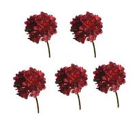 Atroy 5 PCS Artificial Hydrangea Flowers, Red Faux Vintage Silk Full Flowers Head With Stem for Bouquets DIY, Wedding Home Decoration