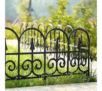 Atroy Plastic Black Edgings Garden Picket Fence - Grass Lawn Flowerbeds Plant Borders - Decorative Landscape Path Panels - Pack of 5 (Overall Length 114 Inches) - Lightweight & Easy Installation