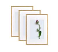 Atryinous Photo Frame A3 29.7x42 cm OAK Wood Frame with plexiglass, mounts A4 21x30 cm pictures, for hanging/fcertificates/posters/collages Set of 3