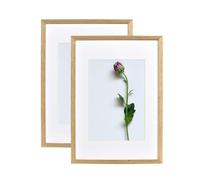Atryinous Picture Frame 30 x 40 cm Oak Wood Frame with Plexi Glass with Mounts for A4 21 x 30 cm Photos for Vertical or Horizontal Hanging/Place for Photos/Posters/Collages Pack of 2