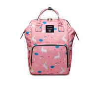 Atsabdas Diaper Bag Backpack for Mom Dad, Maternity Changing Bag Diaper Backpack with Stroller Straps, Unicorn-pink, Classic