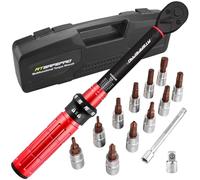 ATsafepro 14-Piece Bike Torque Wrench 1/4'' '',1-25NM Torque Wrench Set, 72 Teeth Dual-Direction Adjustable with Extension Bar,3/8'' Adapter,Socket Bits(Hex&Torx),for Bike,Moto Repair