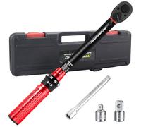 ATsafepro 3/8 Inch Torque Wrench Set,5-60 Nm with 3/8" to 1/4", 3/8" to 1/2" Socket Adapter & 6" Extension Bar-±3% Accuracy, Reversible Ratchet Head for Cars, Bicycles, Moto,DIY