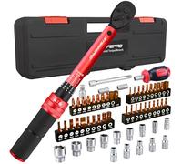 ATsafepro 61PCS Bike Torque Wrench Set 1-25 Nm, Small Torque Wrench 1/4 Drive Including 1/4-3/8-inch Adapter,10CM Extension, Screwdriver. Accuracy ±3% 72 Teeth for Bicycles, Motorcycles