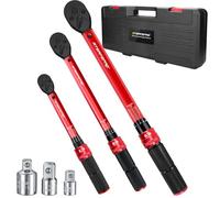 ATsafepro 6Pcs Torque Wrench Set 1/4", 3/8", 1/2" Drive, High Precision ±3% Adjustable Torque Wrenches 1-25NM,5-60NM,20-230Nm with 72-Tooth Ratchet & Adapters for Bicycle, Motorcycle, Car Maintenance