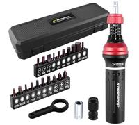 ATsafepro Torque Screwdriver Set 10-60 in.lb(1.1-6.8 Nm), Torque Wrench Screwdriver 1/4" Bit Adapter with 22 Precision Bits - Slotted, Hex, Torx and Philips Bits, for Electronics, Bikes, DIY