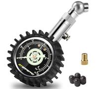 ATsafepro Tyre Pressure Gauge UK, Tyres Pressure Checker 4 bar 60 psi Certified ANSI B40.1 Accurate with Large 2" Glow Dial, Professional Mechanical Air Gauges for Motorcycles,Cars,Trucks