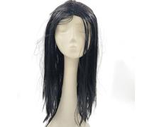 ATSNOSH 4 Pcs Prince of Darkness Accessory Set, Adults Rock Star Fancy Dress Accessory Set, Long Black Wig, Circular Purple Glasses, Gold Cross, Tattoo Sleeves, 70s 80s Costume Accessories (4 Pcs)