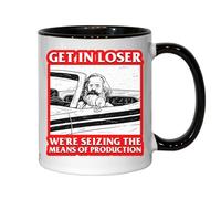 Atspauda Karl Marx Get In Loser We Are Seizing The Means Of Production Ceramic Tea Coffee Mug Black
