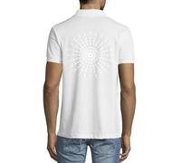 Atspauda Light of The Star Modern Minimalistic Artwork Men's Cotton Polo T-Shirt White Large