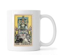 Atspauda The Chariot Tarot Card Art Logo Ceramic Tea Coffee Mug White