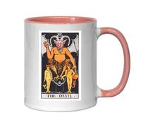 Atspauda The Devil Tarot Card Art Logo Ceramic Tea Coffee Mug Pink