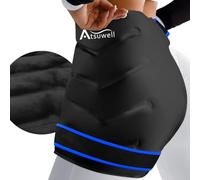 Atsuwell XL Hip Ice Pack Wrap After Surgery, Gel Cold Pack for Hip Bursitis Pain Relief, Ice Pack for Hip Replacement Surgery, Soft Plush Lined Cold Compress for Hip Injuries, Inflammation, Black
