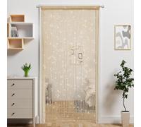 Atsweetlife Door String Curtain Doorway Beads Curtains,Hanging Room Divider Beaded Decor Hippie Glitter Fringe Panel Closet Window Doors Sequin Sheer Boho Doors Tassel (Champagne)