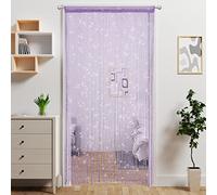Atsweetlife Door String Curtain, Hanging Room Divider, Boho Glitter Fringe Panel, Closet Window Doors, Sequin Sheer, Purple, 39"×79" (1 Panels)