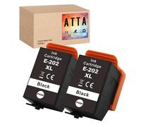ATTA 202 XL Ink Cartridges Compatible with Epson XP6100 Ink Cartridges 202 202XL Black for Expression Premium XP-6000 XP-6005 XP-6100 XP-6105 XP-6001 XP6005 XP6100 XP6105 (Black, 2-Pack)