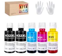 ATTA 31 32XL Ink Bottle Set Replacement for HP 32XL 31 Ink Work for Smart Tank 7301 7001 7602 5000 6001 5101 5102 Plus 651 551 455 457 450 All-in-One Ink-Tank (2 x 135ML 32XL Black, 70ML 31 Color)