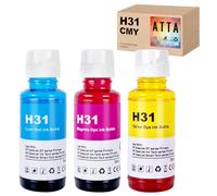 ATTA 31 Colour Ink Bottle Set Replacement for HP 31 Ink Work for Smart Tank 7005 5107 7301 7001 7602 5000 5101 5102 Plus 651 551 455 457 450 All-in-One Ink-Tank (70ML 31 Cyan Magenta Yellow-3 pack)