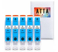 ATTA 33XL Cyan Ink Cartridges Compatible with Epson XP-7100 XP-900, 5 Pack | 33 XL Cyan For XP-530, XP-540, XP-630, XP-635, XP-640, XP-645, XP-7100, XP-830, XP-900 Printers