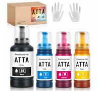 ATTA 4-Pack Ink Bottles Replacement for ET-2710 ET-2720 ET-2810 ET-2820 | ET-4800 ET-2826 ET-1810 ET2711 ET-2712 ET-2714 ET-2821 ET-2825 ET-4700 Printer Ink (Black/Cyan/Magenta/Yellow)