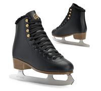 ATTABO ISLA Women's Figure Skates Black Size 39 EU Stainless Steel Blade Ideal for Beginners or Advanced Skates PVC Upper Strong Ankle Protection and Stability when Riding on the Ice