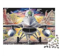 Attack Aircraft 1000 Piece Leisure Puzzle for Adults Jet Village Sunset Planes Flowers Premium Thick Sturdy Challenging Stress Relief 52x38cm/1000pcs