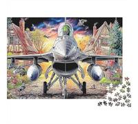 Attack Aircraft 1000 Pieces Classic Jigsaw Puzzle for Jigsaw Fans & Adults Recycled Cardboard Fighter Jet Village Landscape Home Decor Wall Art Spring Festival Gift Holiday Wall Decor 70x50cm/1000pcs