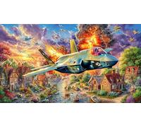 Attack Aircraft Recycled Paper Jigsaw Puzzle 1000 Piece - Fun Present & Great Gift Idea for Adults 38x26/1000pcs