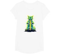 Attack Cat in 321 Fierce Feline Invades City T-Shirt, Girls, White, XS