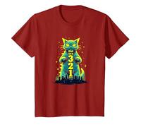 Attack Cat in 321 Fierce Feline Invades City T-Shirt, Kids, Cranberry, 2 Years