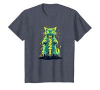 Attack Cat in 321 Fierce Feline Invades City T-Shirt, Kids, Heather Blue, 3 Years