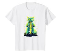 Attack Cat in 321 Fierce Feline Invades City T-Shirt, Kids, White, 6 Years