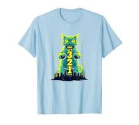 Attack Cat in 321 Fierce Feline Invades City T-Shirt, Men, Baby Blue, 3XL