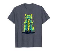 Attack Cat in 321 Fierce Feline Invades City T-Shirt, Men, Heather Blue, XL