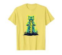 Attack Cat in 321 Fierce Feline Invades City T-Shirt, Men, Lemon, L