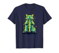 Attack Cat in 321 Fierce Feline Invades City T-Shirt, Men, Navy, 4XL