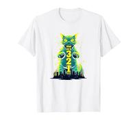 Attack Cat in 321 Fierce Feline Invades City T-Shirt, Men, White, XXL