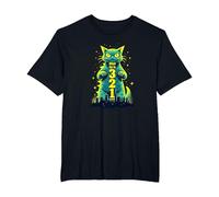 Attack Cat in 321 Fierce Feline Invades City T-Shirt, Men's Big and Tall, Black, 2X Tall