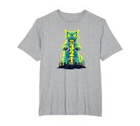 Attack Cat in 321 Fierce Feline Invades City T-Shirt, Men's Big and Tall, Heather Grey, 4X Tall