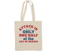 Attack is only one half of the art of boxing Natural Cotton Tote Bag White