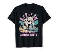 Attack of the Atomic Kitty Funny Retro Sci Fi Cat Graphic T-Shirt