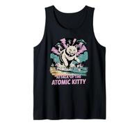 Attack of the Atomic Kitty Funny Retro Sci Fi Cat Graphic Tank Top