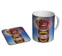 Attack of The Killer Tomatoes Blue 90s - Ceramic Coffee Mug + Coaster Gift Set - Cult Horror Comedy Film Design Retro 90s Movie Gift