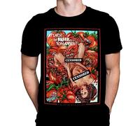 Attack of The Killer Tomatoes Mens T-Shirt Gothic Horror Print, Black Cotton T-Shirt, Movie Poster Tee by Rick Melton