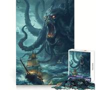 Attack Of The Kraken Jigsaw 1000 Pieces for Teenagers Analytical Skill Mindful Leisure Tight Join Holiday Treat (50x75cm)