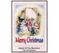 Attack Of The Monsters: Widescreen TV: Greeting Card: Merry Christmas