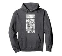 Attack on Titan Annie Leonhart VS Reiner Braun Stack Manga Pullover Hoodie, Adult Unisex, Dark Heather Grey, Medium