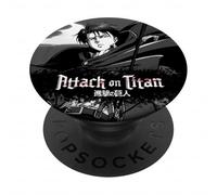 Attack on Titan Black and White Levi Splatter Logo Anime PopSockets Adhesive PopGrip