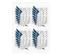 Attack on Titan Investigating Corps Wings of Freedom Sticker Set Crystal Sticker Motorcycle Sticker Notebook Sticker DIY Handmade Skateboard Sticker Waterproof Sticker Anime Character Car Decoration